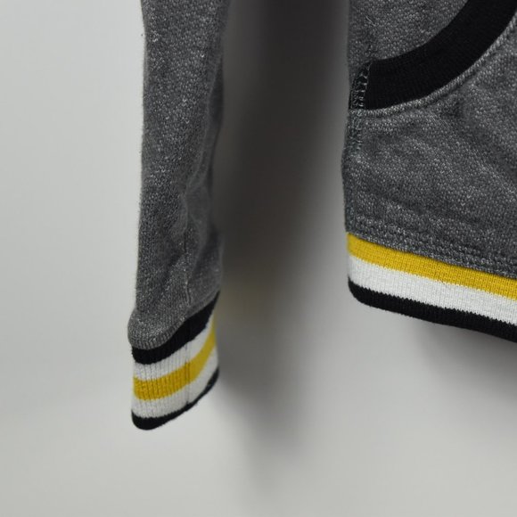 Gray full zip hoodie  with contrasting ribbing 4T - Picture 4 of 9